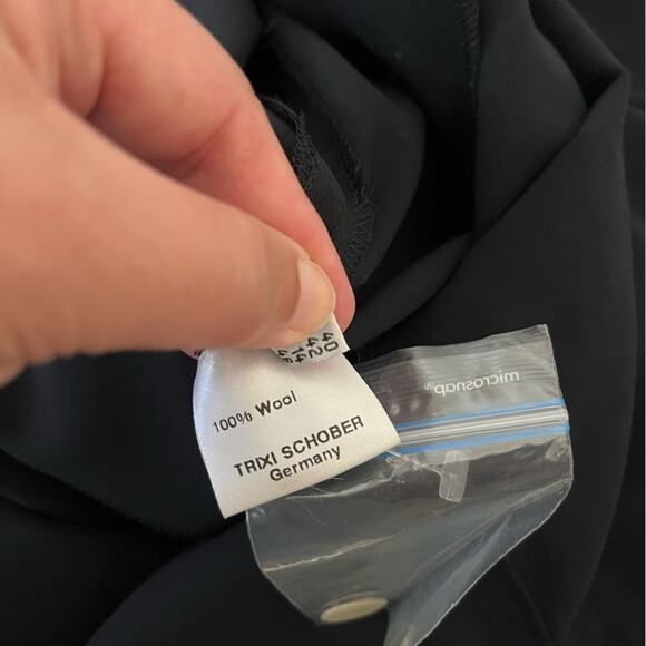 NWT Trixi Schober 100% wool black minimalist office shirt dress 3/4 sleeve sz 10 - Picture 14 of 15